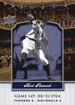 2008 Upper Deck Yankee Stadium Legacy #149 Herb Pennock Front