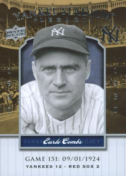 2008 Upper Deck Yankee Stadium Legacy #151 Earle Combs Front