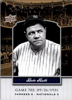 2008 Upper Deck Yankee Stadium Legacy #702 Babe Ruth Front