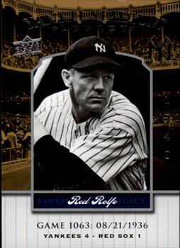 2008 Upper Deck Yankee Stadium Legacy #1063 Red Rolfe Front