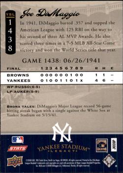 2008 Upper Deck Yankee Stadium Legacy #1438 Joe DiMaggio Back