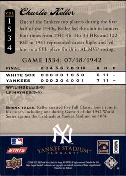 2008 Upper Deck Yankee Stadium Legacy #1534 Charlie Keller Back