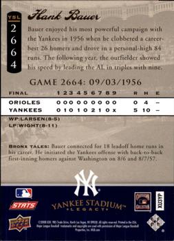 2008 Upper Deck Yankee Stadium Legacy #2664 Hank Bauer Back