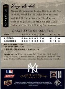 2008 Upper Deck Yankee Stadium Legacy #3273 Tony Kubek Back