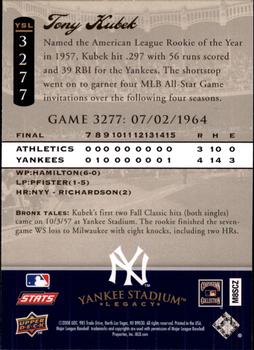 2008 Upper Deck Yankee Stadium Legacy #3277 Tony Kubek Back