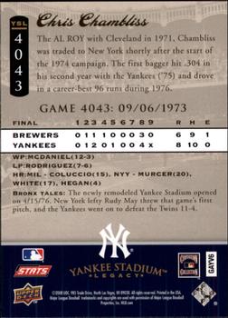 2008 Upper Deck Yankee Stadium Legacy #4043 Chris Chambliss Back