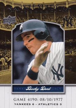2008 Upper Deck Yankee Stadium Legacy #4190 Bucky Dent Front