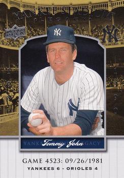 2008 Upper Deck Yankee Stadium Legacy #4523 Tommy John Front