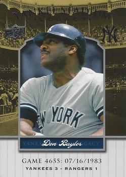 2008 Upper Deck Yankee Stadium Legacy #4655 Don Baylor Front