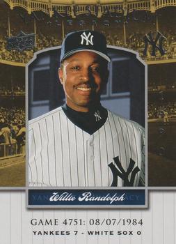 2008 Upper Deck Yankee Stadium Legacy #4751 Willie Randolph Front