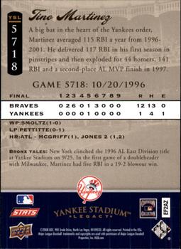 2008 Upper Deck Yankee Stadium Legacy #5718 Tino Martinez Back