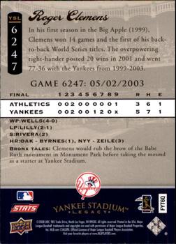 2008 Upper Deck Yankee Stadium Legacy #6247 Roger Clemens Back