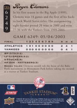 2008 Upper Deck Yankee Stadium Legacy #6249 Roger Clemens Back