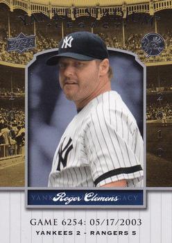 2008 Upper Deck Yankee Stadium Legacy #6254 Roger Clemens Front