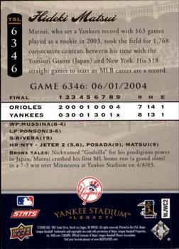 2008 Upper Deck Yankee Stadium Legacy #6346 Hideki Matsui Back