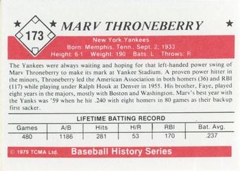 1979 TCMA The 1950’s #173 Marv Throneberry Back