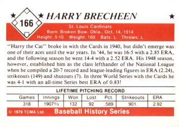 1979 TCMA The 1950’s #166 Harry Brecheen Back