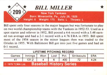 1979 TCMA The 1950’s #209 Bill Miller Back