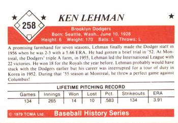1979 TCMA The 1950’s #258 Ken Lehman Back