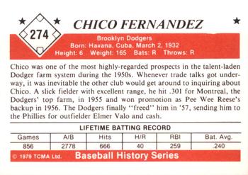 1979 TCMA The 1950’s #274 Chico Fernandez Back