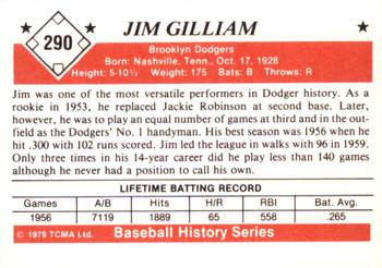 1979 TCMA The 1950’s #290 Jim Gilliam Back