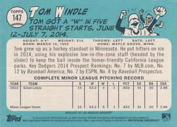 2014 Topps Heritage Minor League #147 Tom Windle Back