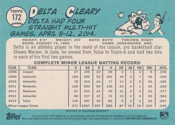 2014 Topps Heritage Minor League #172 Delta Cleary Back