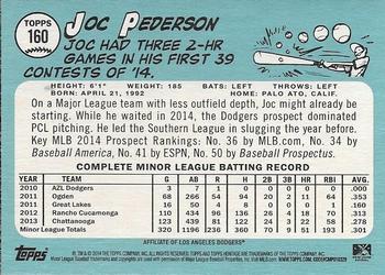 2014 Topps Heritage Minor League #160b Joc Pederson Back