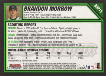 2007 Bowman Draft Picks & Prospects - Chrome #BDP13 Brandon Morrow Back