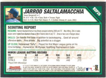 2007 Bowman Draft Picks & Prospects - Chrome #BDP26 Jarrod Saltalamacchia Back