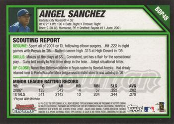 2007 Bowman Draft Picks & Prospects - Chrome #BDP48 Angel Sanchez Back