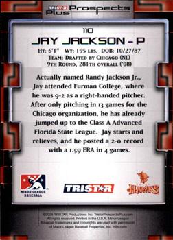 2008 TriStar Prospects Plus #110 Jay Jackson Back