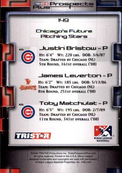 2008 TriStar Prospects Plus #149 James Leverton / Justin Bristow / Toby Matchulat Back