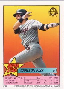 1989 O-Pee-Chee Stickers - Super Star Backs #23 Carlton Fisk Front
