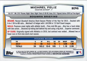 2014 Bowman - Chrome Prospects #BCP45 Michael Feliz Back