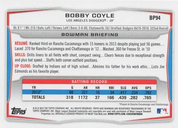 2014 Bowman - Prospects #BP94 Bobby Coyle Back