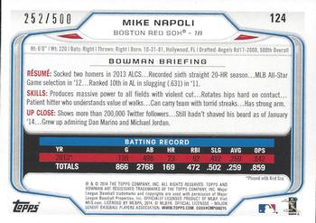 2014 Bowman - Blue #124 Mike Napoli Back