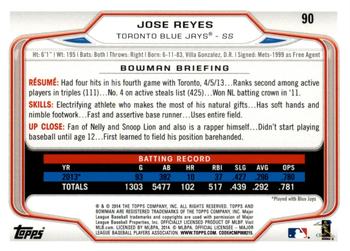 2014 Bowman - Hometown #90 Jose Reyes Back