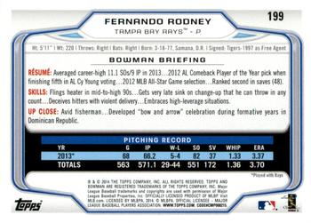 2014 Bowman - Hometown #199 Fernando Rodney Back