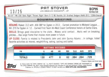 2014 Bowman - Chrome Prospects Orange Refractors #BCP95 Pat Stover Back
