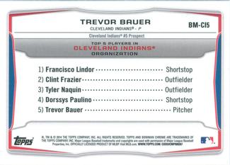 2014 Bowman - Chrome Bowman Scout Top 5 Mini Refractors #BM-CI5 Trevor Bauer Back