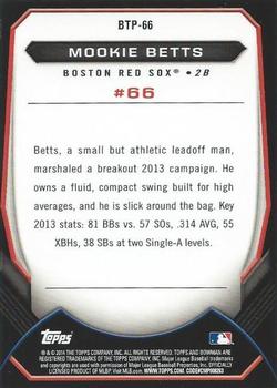 2014 Bowman - Top 100 Prospects #BTP-66 Mookie Betts Back