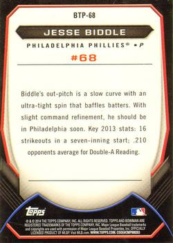 2014 Bowman - Top 100 Prospects #BTP-68 Jesse Biddle Back