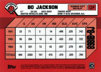 2014 Bowman - 1989 Bowman is Back Silver Diamond Refractor #89BIB-BJ Bo Jackson Back