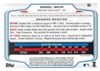 2014 Bowman - Silver Ice #95 Daniel Nava Back