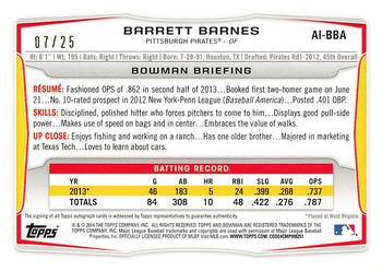 2014 Bowman - Ice Autographs Red #AI-BBA Barrett Barnes Back