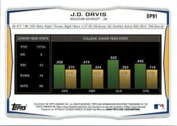 2014 Bowman Draft #DP81 J.D. Davis Back