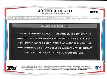 2014 Bowman Draft #DP130 Jared Walker Back