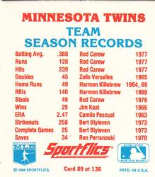 1987 Sportflics - Team Logo Trivia #89 Team Season Records Back