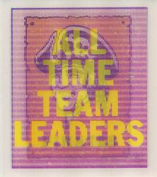 1987 Sportflics Team Preview - Team Logo Trivia #18 Team Logo All-Time Team Leaders Front